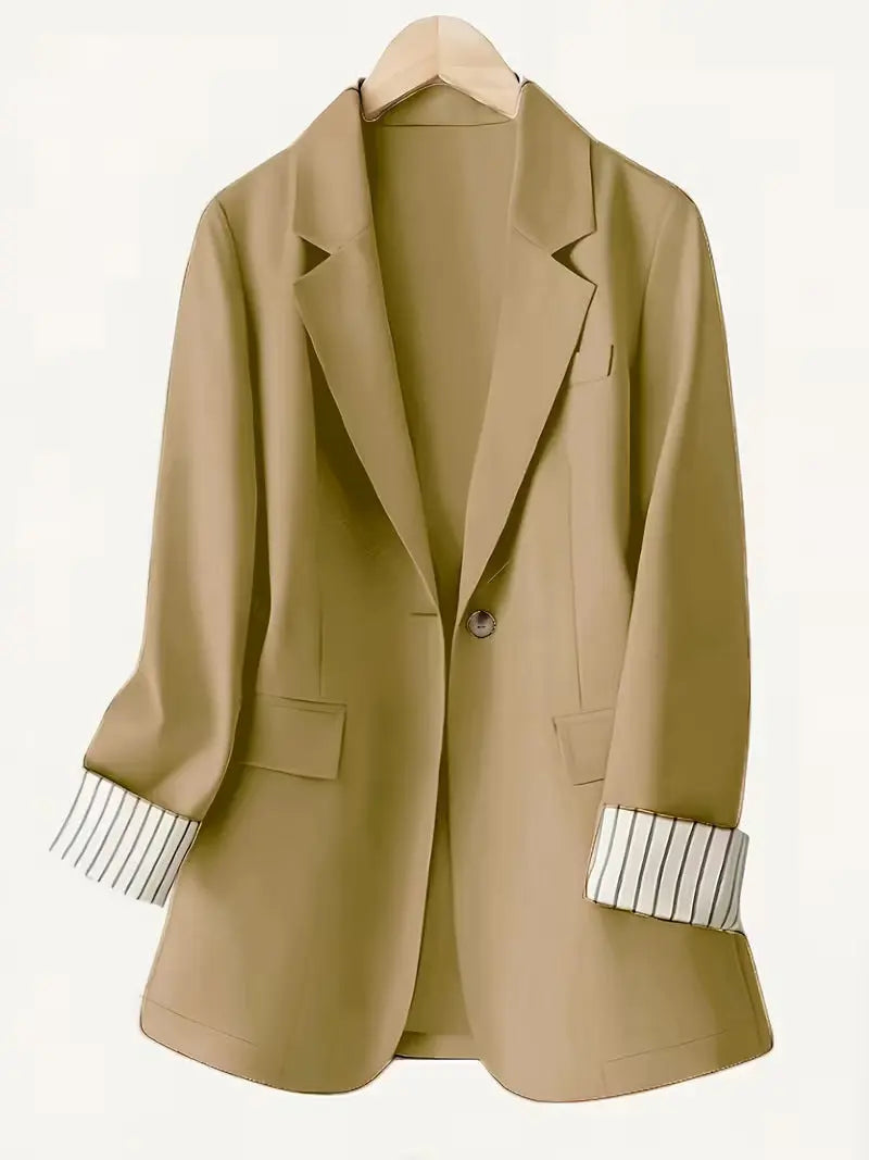 Black European and American commuter casual blazer by Dropshipman, featuring a sleek solid-color design for versatile style.