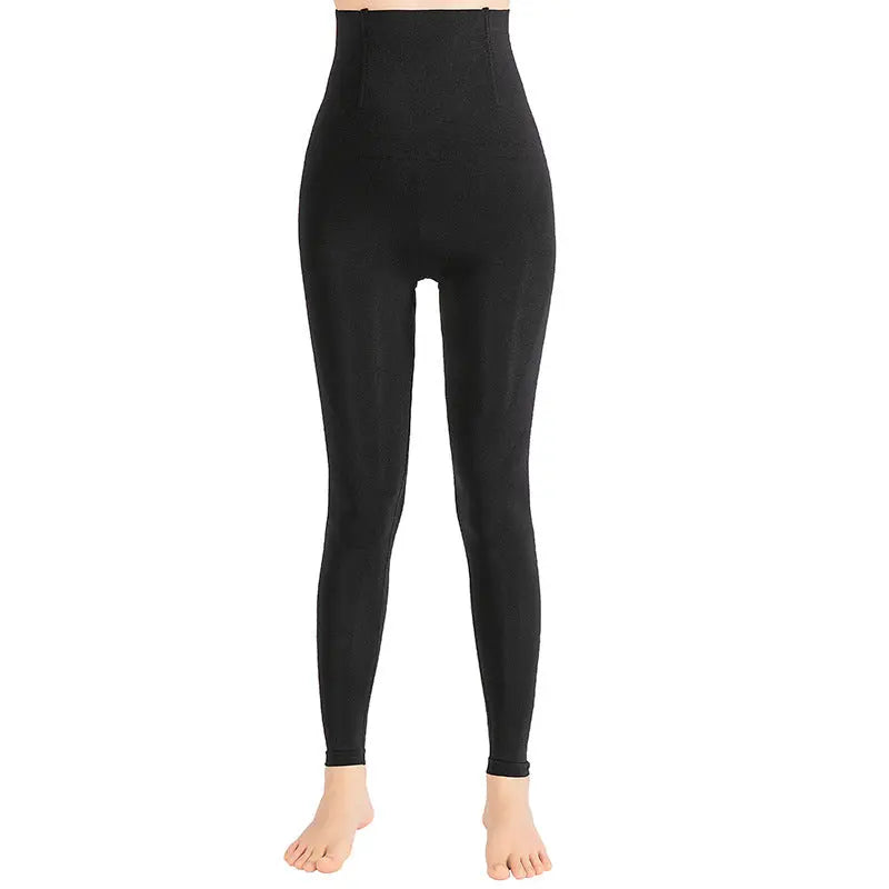 Black moisture-wicking athletic fitness yoga pants by Dropshipman, form-fitting with a comfortable stretch for active wear.