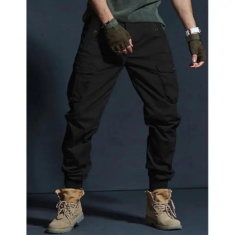 Mens Slim-fit Multi-pocket Work Trousers by Dropshipman