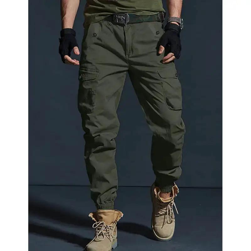 Mens Slim-fit Multi-pocket Work Trousers by Dropshipman