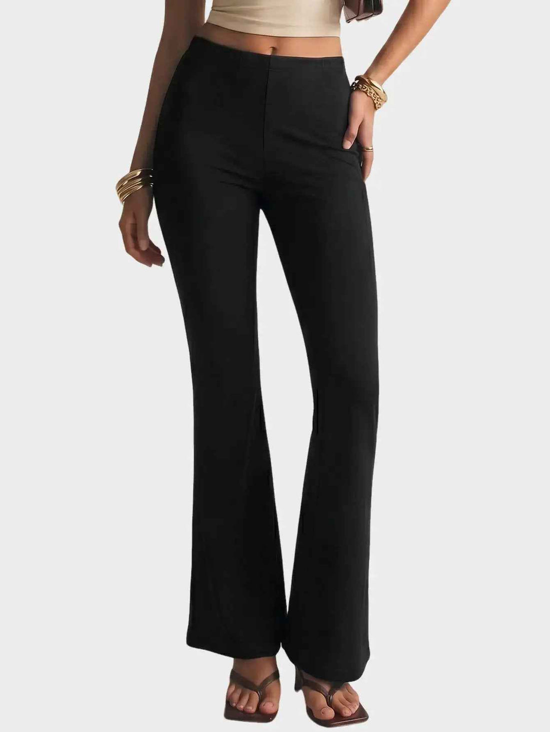 High-Waisted Quick-Drying Bootcut Pants Womens Sports Pants