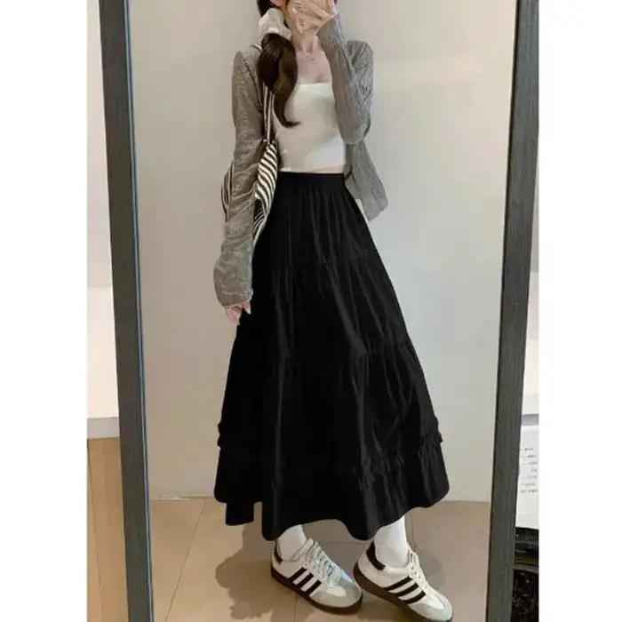 Ruffle-detail Cake Skirt Womens Summer High-waisted Style