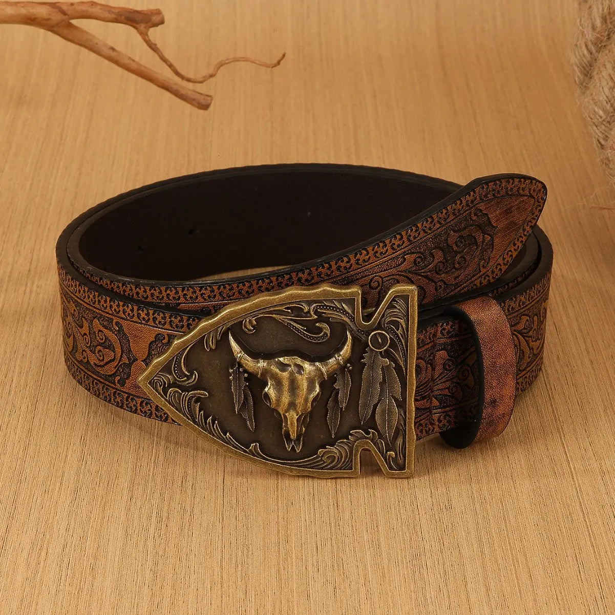 Camel denim belt with metal buckle for men and women, 105cm, stylish accessory by Dropshipman.