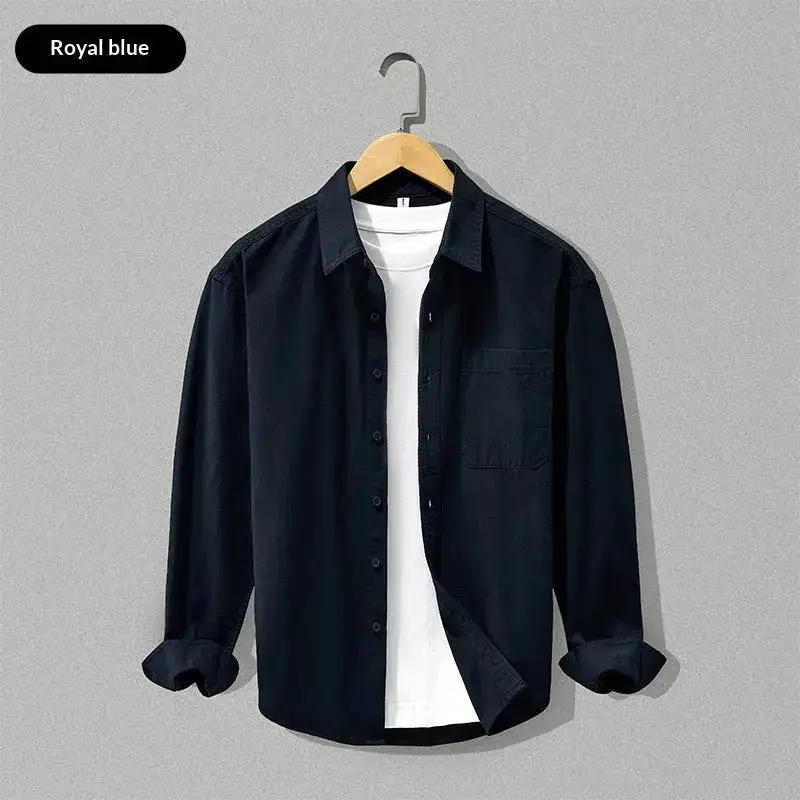 Loose-fitting Versatile Long-sleeve Cotton Shirt by Dropshipman