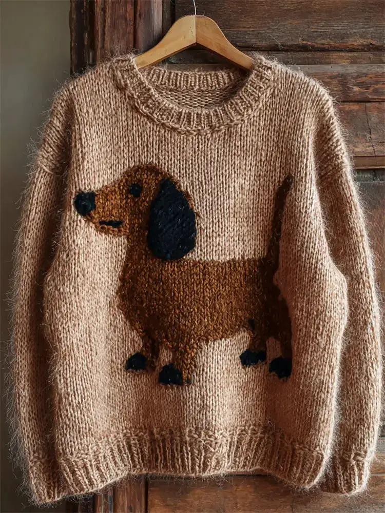 Lovely Dachshund Knit Cozy Fuzzy Sweater by Dropshipman