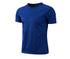 Dropshipman dark blue birds-eye quick-drying crew-neck short-sleeve T-shirt displayed on a model.