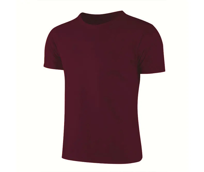 Dark blue Birds-eye quick-drying crew-neck short-sleeve T-shirt by Dropshipman, showing a close-up of the breathable fabric and fit.