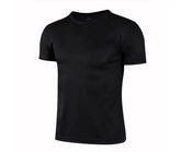 Dark blue Birds-eye quick-drying crew-neck short-sleeve T-shirt from Dropshipman, showing the fabric texture and fit.