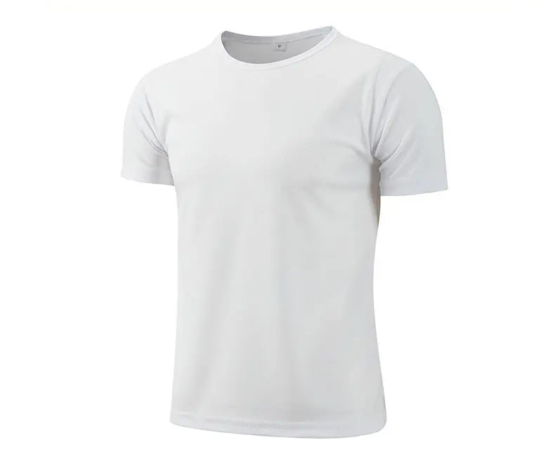 Dark blue Birds-eye quick-drying crew-neck short-sleeve T-shirt by Dropshipman, shown flat with short sleeves and breathable fabric.