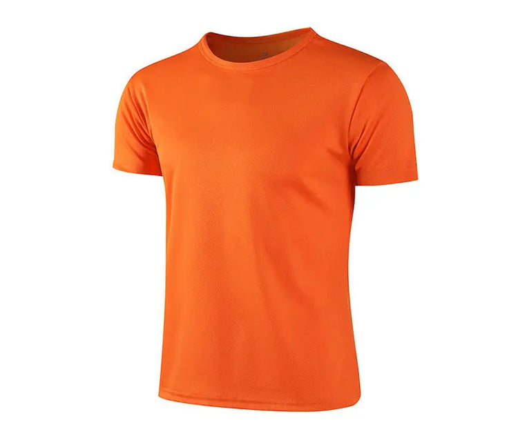 Dark blue Birds-eye quick-drying crew-neck short-sleeve T-shirt by Dropshipman, showing the breathable textured fabric and casual fit.