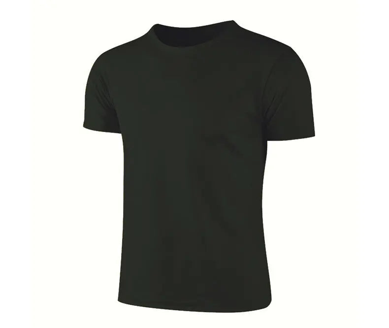 Dark blue Birds-eye quick-drying crew-neck short-sleeve T-shirt by Dropshipman, showing the breathable textured fabric and fit.