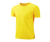 Dark blue Birds-eye quick-drying crew-neck short-sleeve T-shirt by Dropshipman, showcasing lightweight breathable fabric.
