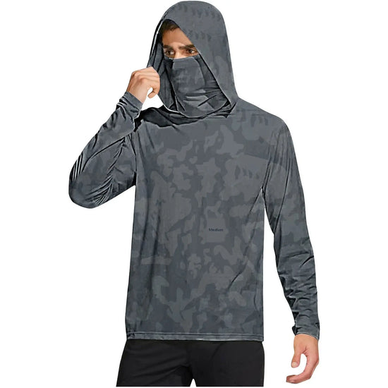 Dark gray camouflage outdoor climbing ice-silk sun-protection clothing by Dropshipman for cross-border sports and outdoor activities.