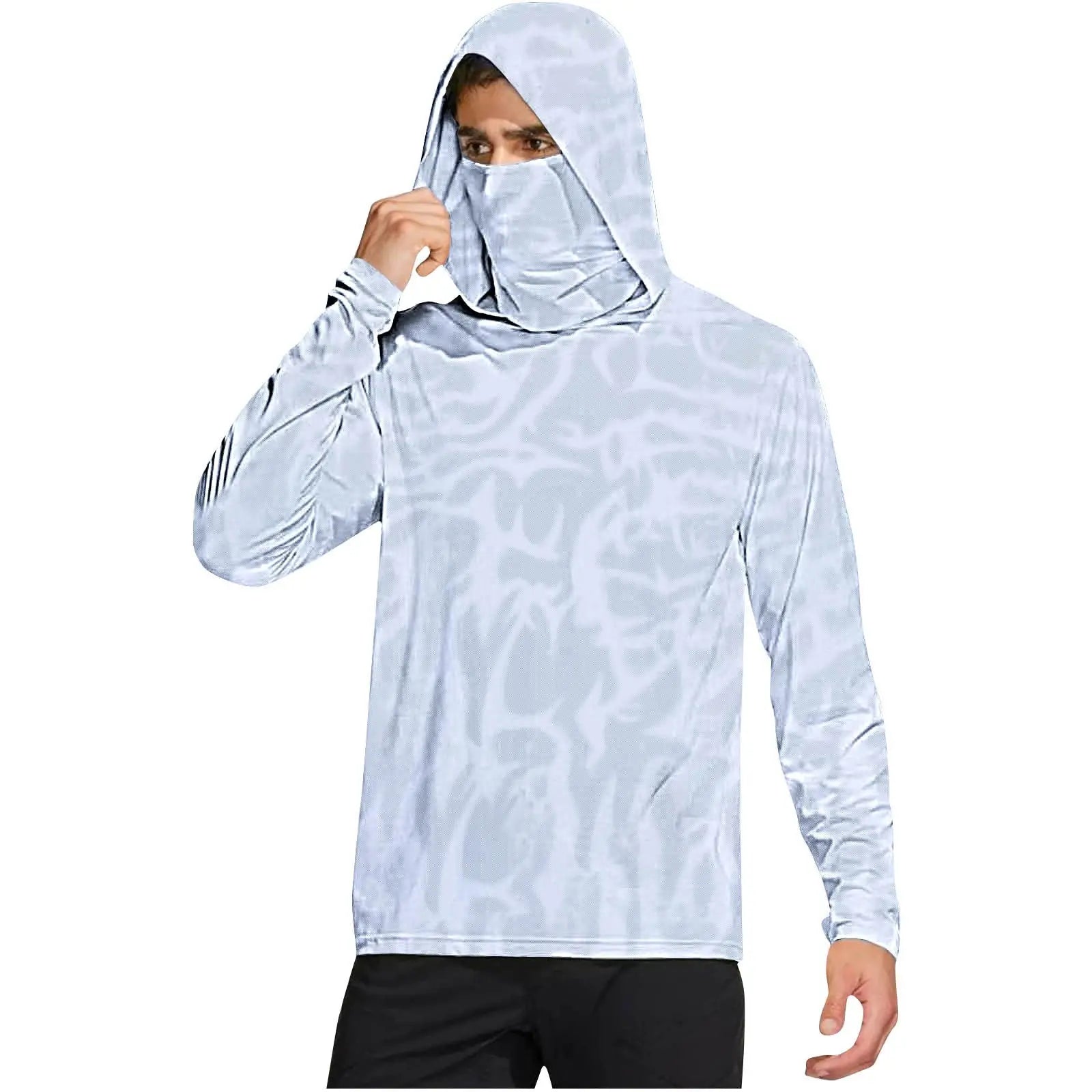 Dark gray camouflage outdoor climbing ice-silk sun-protection clothing by Dropshipman for cross-border sports activities.