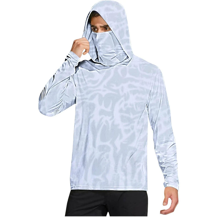Dark gray camouflage outdoor climbing ice-silk sun-protection clothing by Dropshipman for cross-border sports activities.
