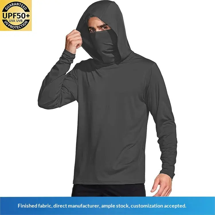 Dark gray camouflage outdoor climbing ice silk sun-protection clothing by Dropshipman, designed for cross-border sports activities.