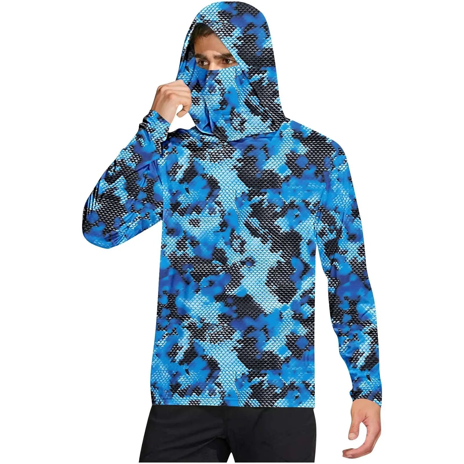 Dark gray camouflage outdoor climbing ice-silk sun protection clothing by Dropshipman for cross-border sports activities.