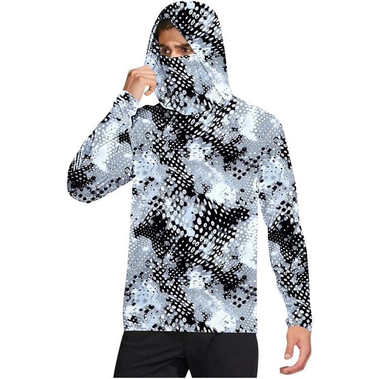 Dark gray camouflage outdoor climbing ice-silk sun-protection clothing by Dropshipman, designed for cross-border sports and outdoor activities.