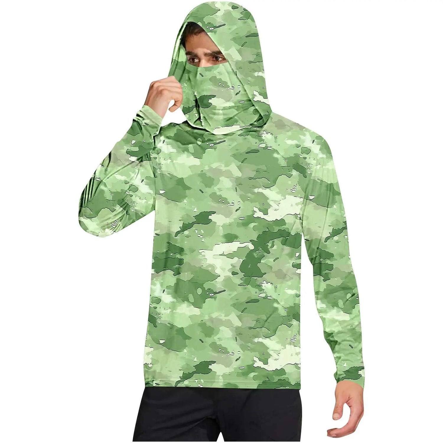 Dark gray camouflage outdoor climbing ice-silk sun-protection clothing by Dropshipman, designed for cross-border outdoor sports.