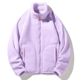 Dark gray double-sided coral fleece and polar fleece jacket by Dropshipman, showcasing its cozy, layered fabric design.