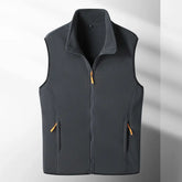 Dark gray Japanese fishing couple vest by Dropshipman, polar fleece jacket designed for warmth and outdoor fishing activities.