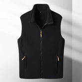 Dark gray Japanese fishing couple vest by Dropshipman, warm polar fleece jacket with a cozy, insulated design for outdoor fishing.