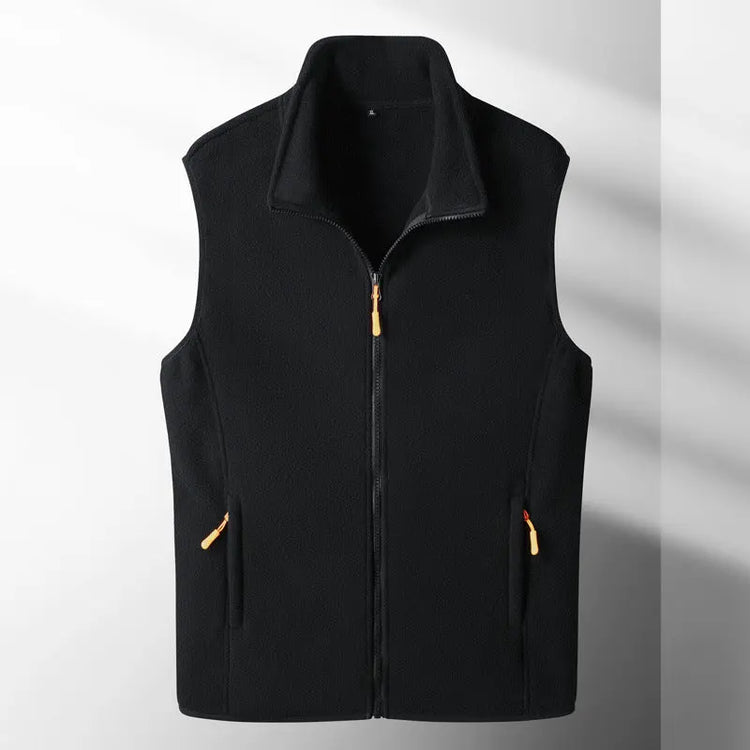 Dark gray Japanese fishing couple vest by Dropshipman, warm polar fleece jacket with a cozy, insulated design for outdoor fishing.