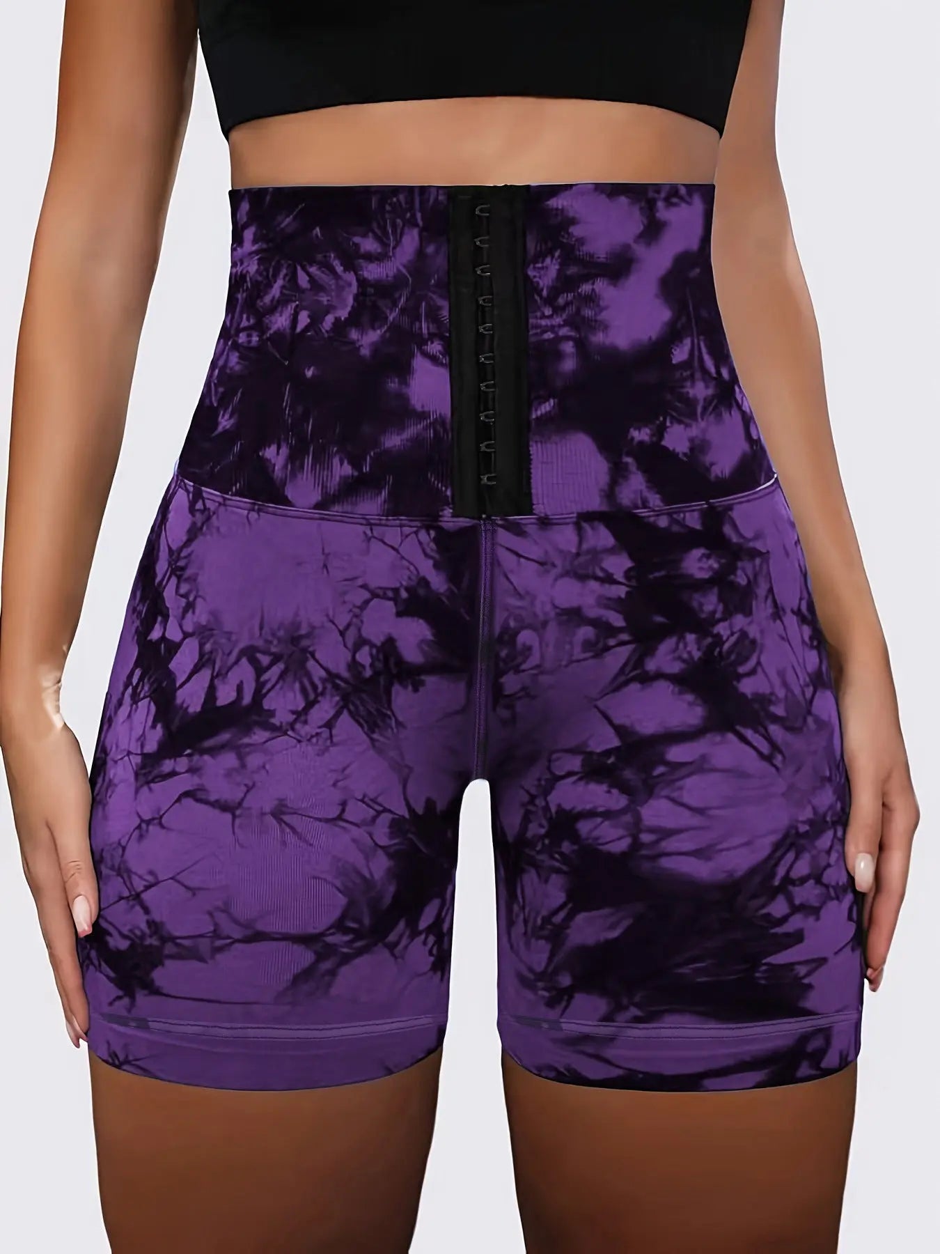 Dark green ink-dyed printed women's shorts by Dropshipman, showcasing a stylish casual design with vibrant patterns.