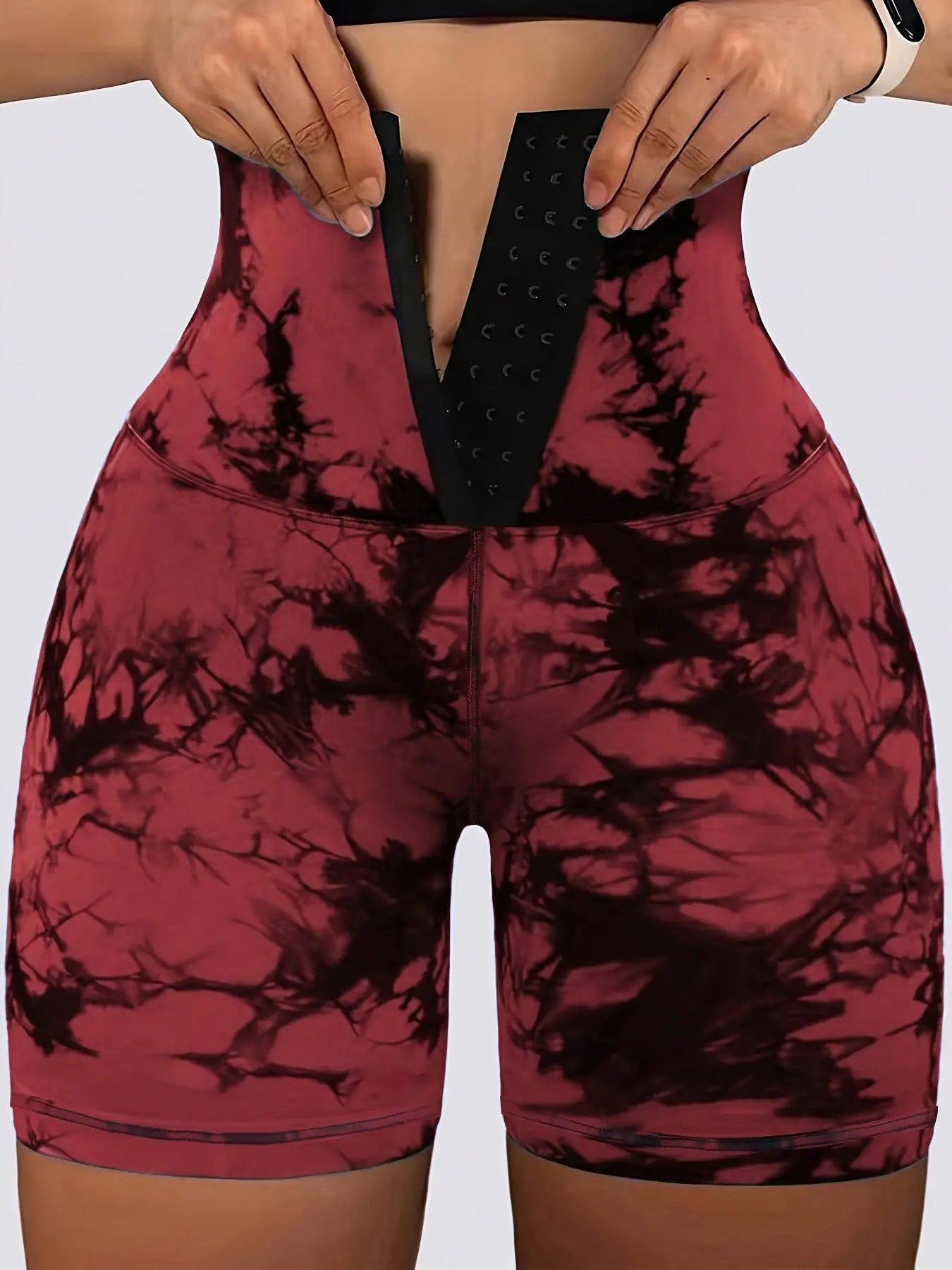 Dark green ink-dyed printed women's shorts by Dropshipman, showcasing a stylish, comfortable design with vibrant patterns.