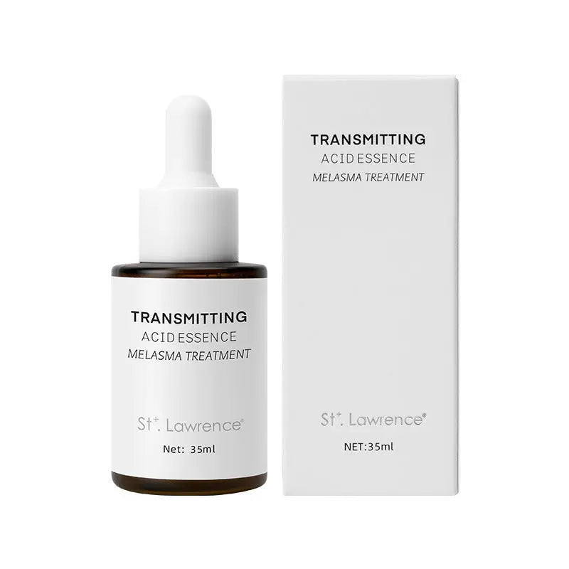 Dropshipman essence 35ml skincare product for discoloration improvement, featuring a clear bottle with a white label and dropper cap.