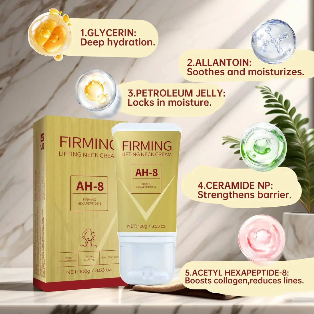 Neck Firming Roller Cream Lifts Dilutes Neck Lines Deeply Nourishes Easily Absorbed Massages And Soothes Neck Skin Care by Dropshipman