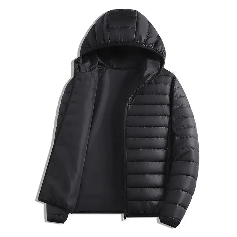 Gray loose-fit hooded top by Dropshipman, windproof and warm, perfect for autumn and winter casual sporty wear.