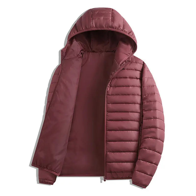 Gray hooded windproof sporty casual ribbed top by Dropshipman, loose fit for autumn and winter wear.