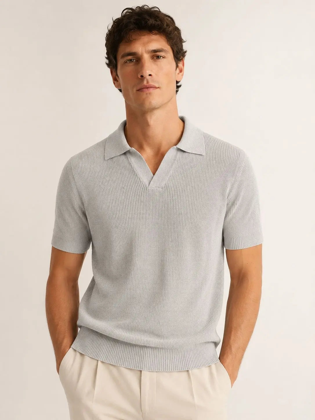 Gray Italian Old Money casual breathable men&