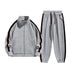 Gray Jacquard sweater jacket suit for men and youth, featuring a casual leisure sports style by Dropshipman.