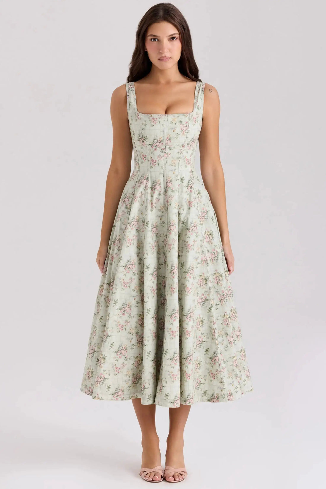 Spring Sexy Spaghetti-Strap Floral Print Tied Dress by Dropshipman