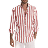 Light gray striped print men&