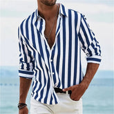 Light gray striped print men&