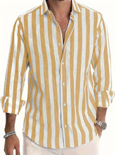 Light gray striped print men&