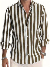 Light gray striped print men&