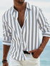 Light gray striped print men&