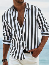 Light gray striped print men&