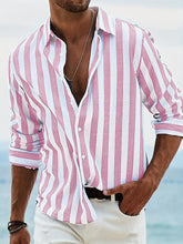 Light gray striped print men&
