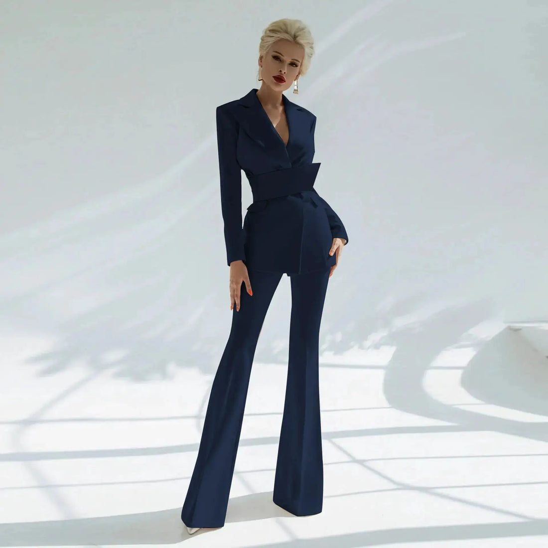 Fashionable Womens Slim-fit Professional Suit Set Subtly Luxurious by Dropshipman