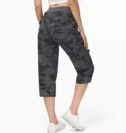 Khaki ladies' 7-inch lightweight hiking and outdoor travel loose shorts by Dropshipman, shown in size 4XL with a relaxed fit.