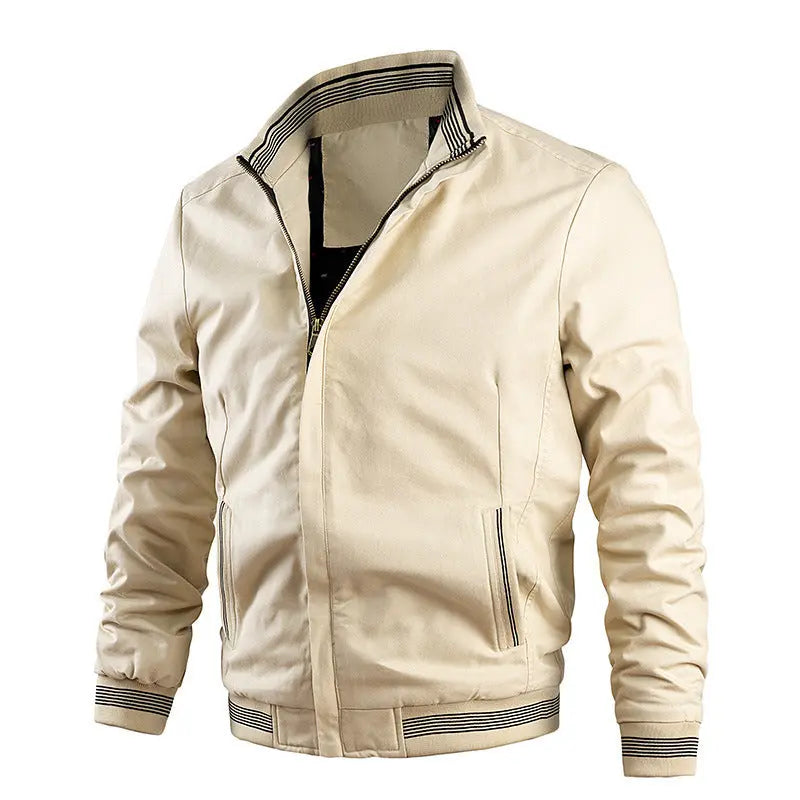 Khaki casual jacket by Dropshipman with a versatile, relaxed-fit design, suitable for everyday wear and casual outings.