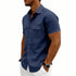 Khaki American-style casual loose-fit T-shirt with two front pockets, branded by Dropshipman, suitable for everyday wear.