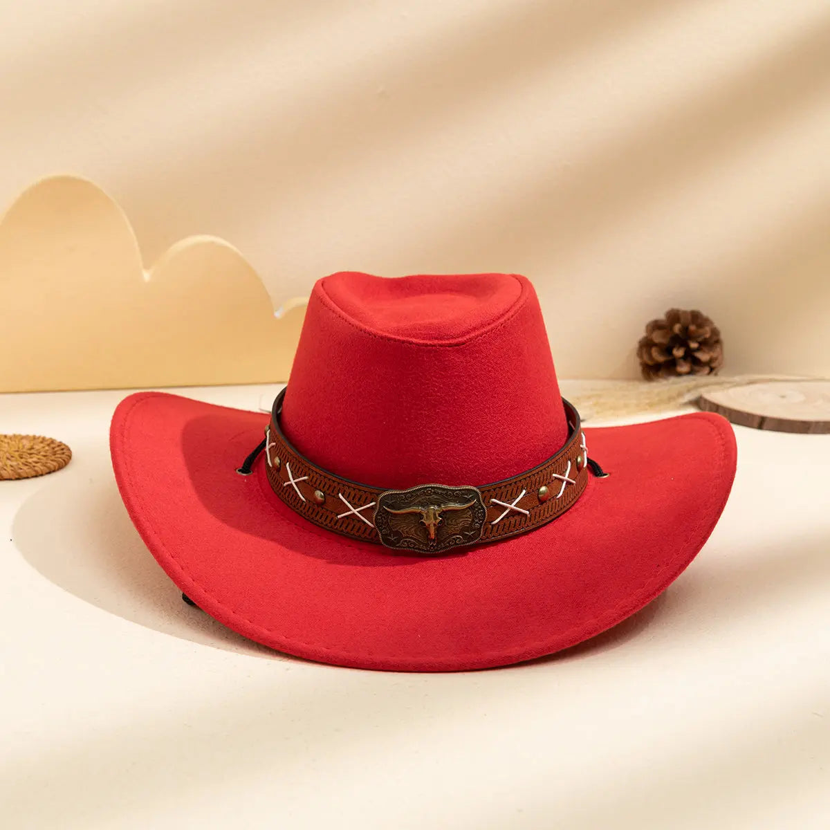 Dropshipman khaki summer sun hat for men and women with metal buckle, cross-stitch design, Western retro style for outdoor fashion.