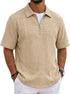 Dropshipman sports-style boat-neck half-zip polo shirt, casual men&