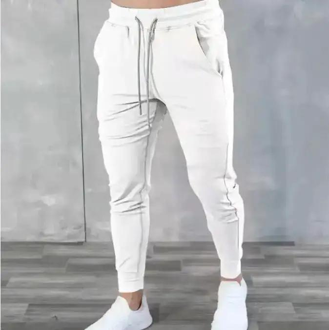 Light-blue Korean version slim fit men's jogger pants by Dropshipman, showing the tapered fit and elastic waistband.